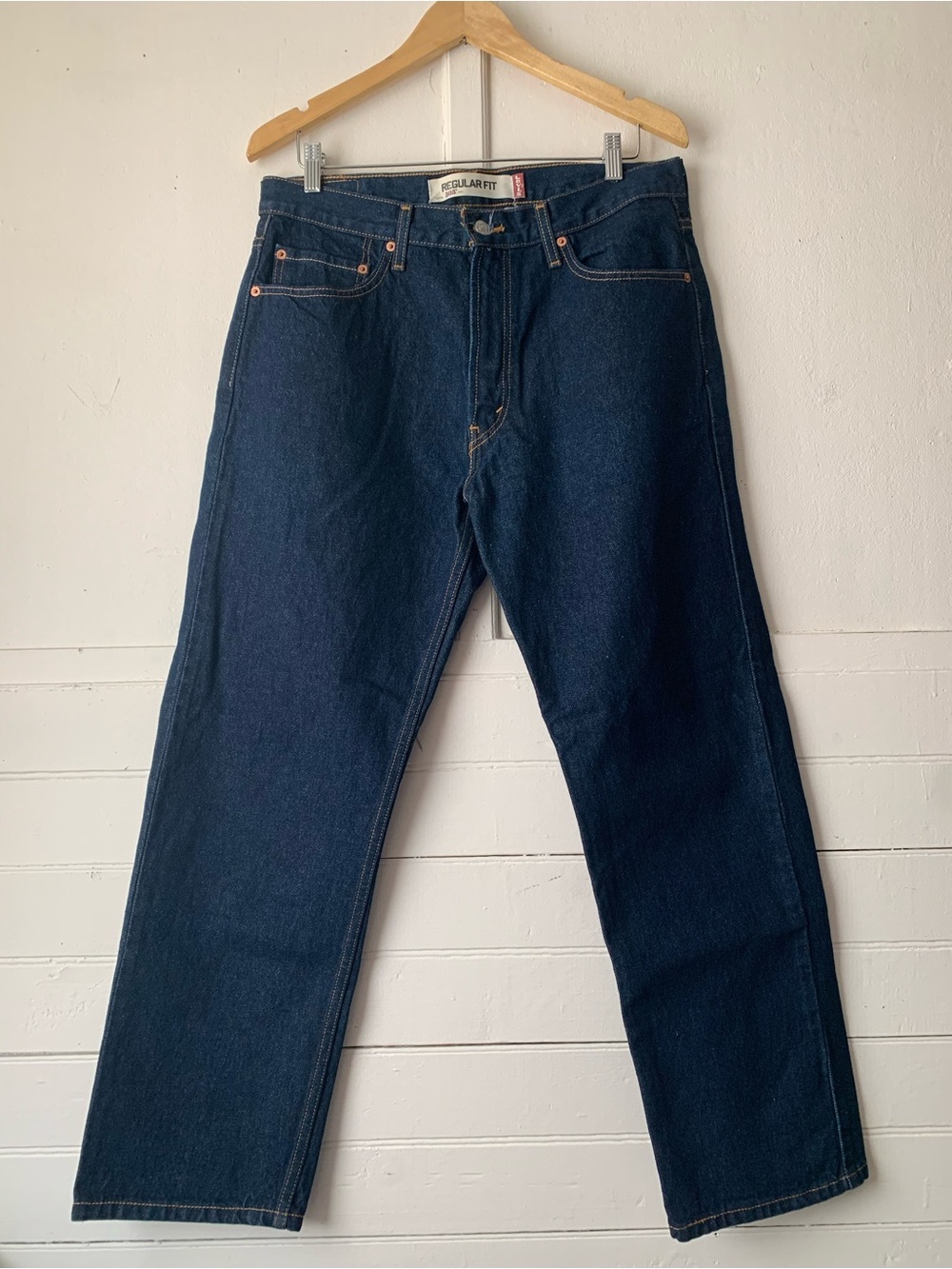 NEW NWOT Vintage Levi's 505 Dark Wash Rigid Denim Jeans 34 x 29 Dead Stock